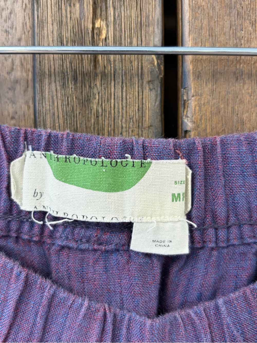 by Anthropologie Linen Floral Embroidered High Rise Relaxed Pants Size MP - Picture 8 of 10